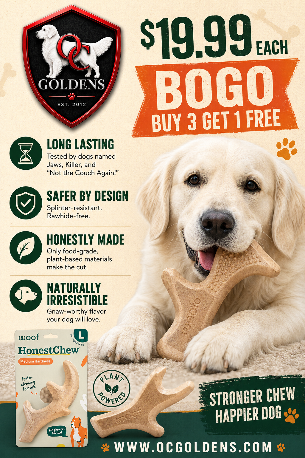 Woof, HonestChew Antler